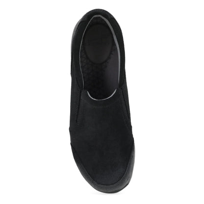 Pippy Wide Black Waterproof Burnished Suede
