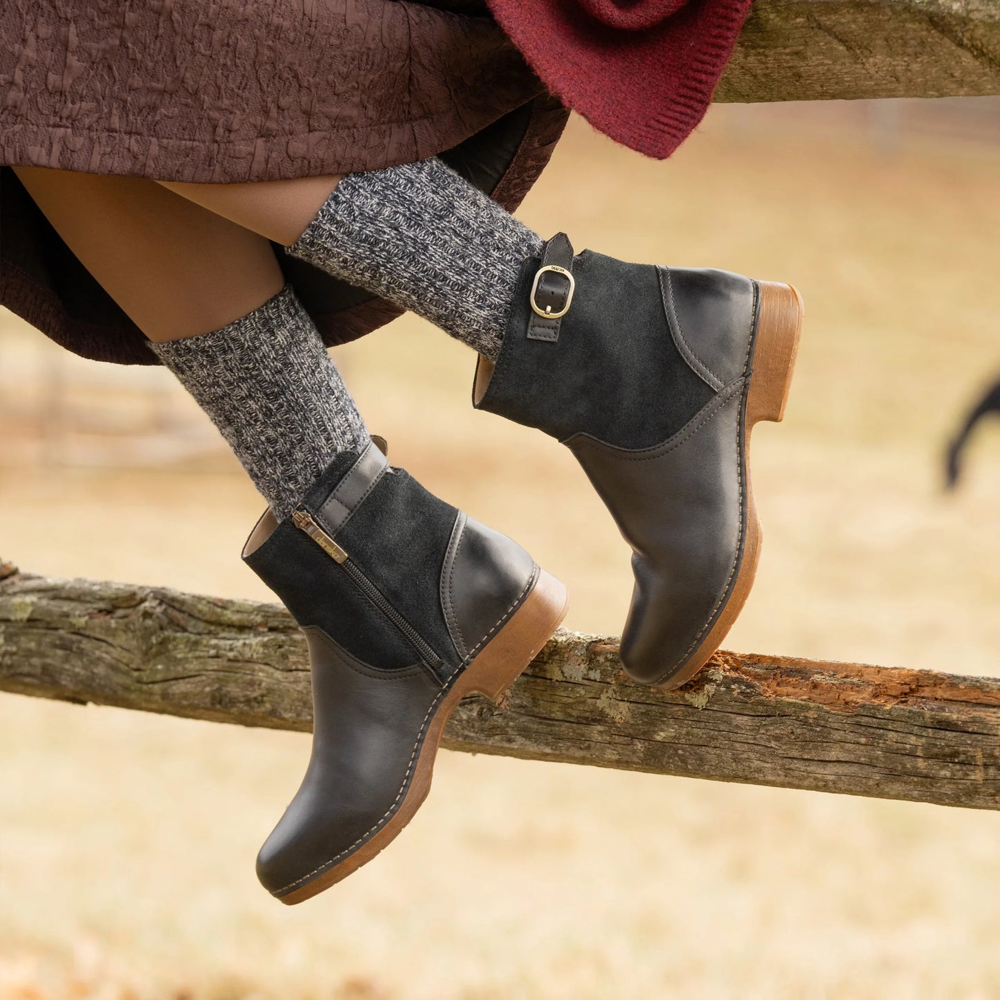 Monique Black Burnished Calf